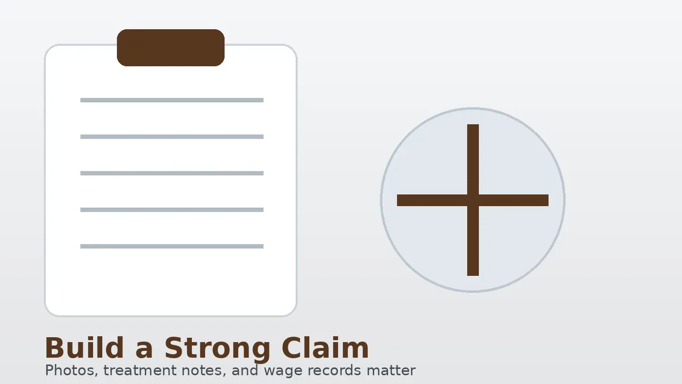 Evidence checklist for a California soft tissue injury claim