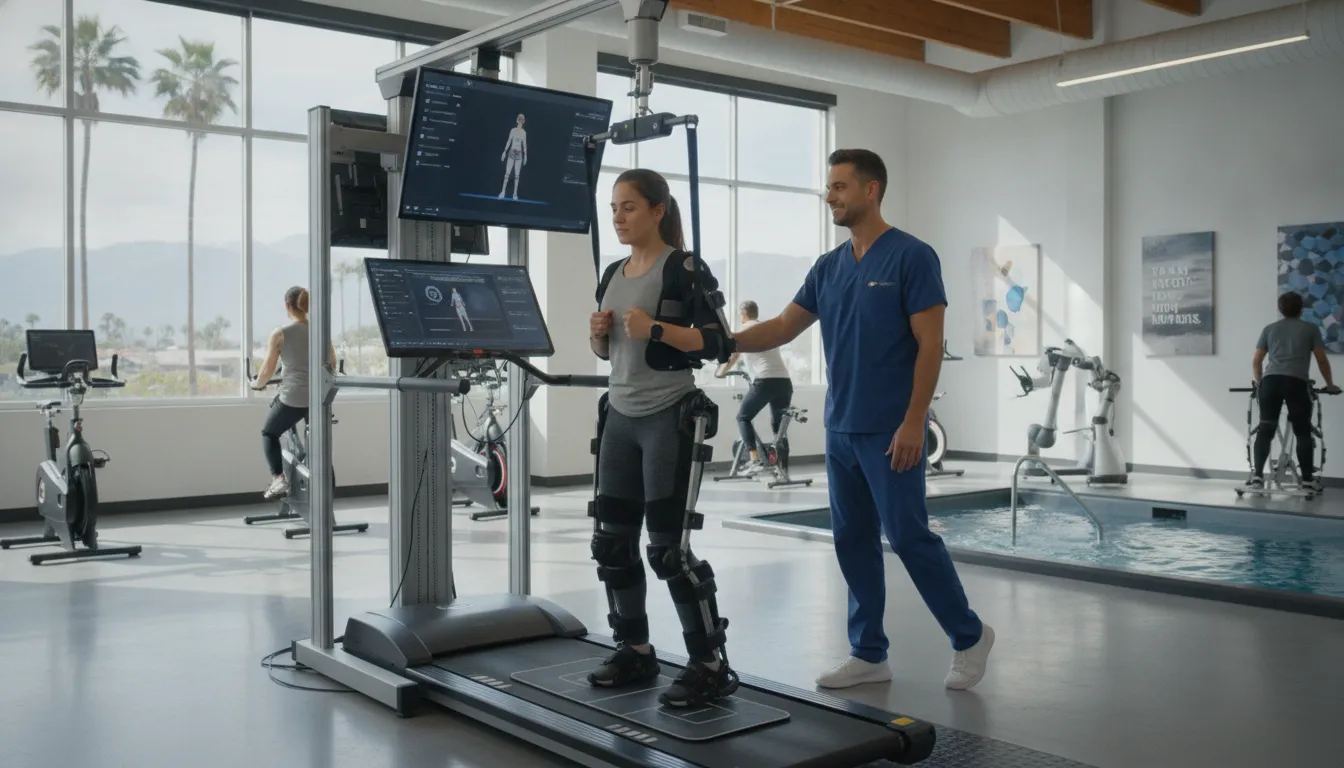 Catastrophic injury California rehabilitation facility with physical therapist and patient