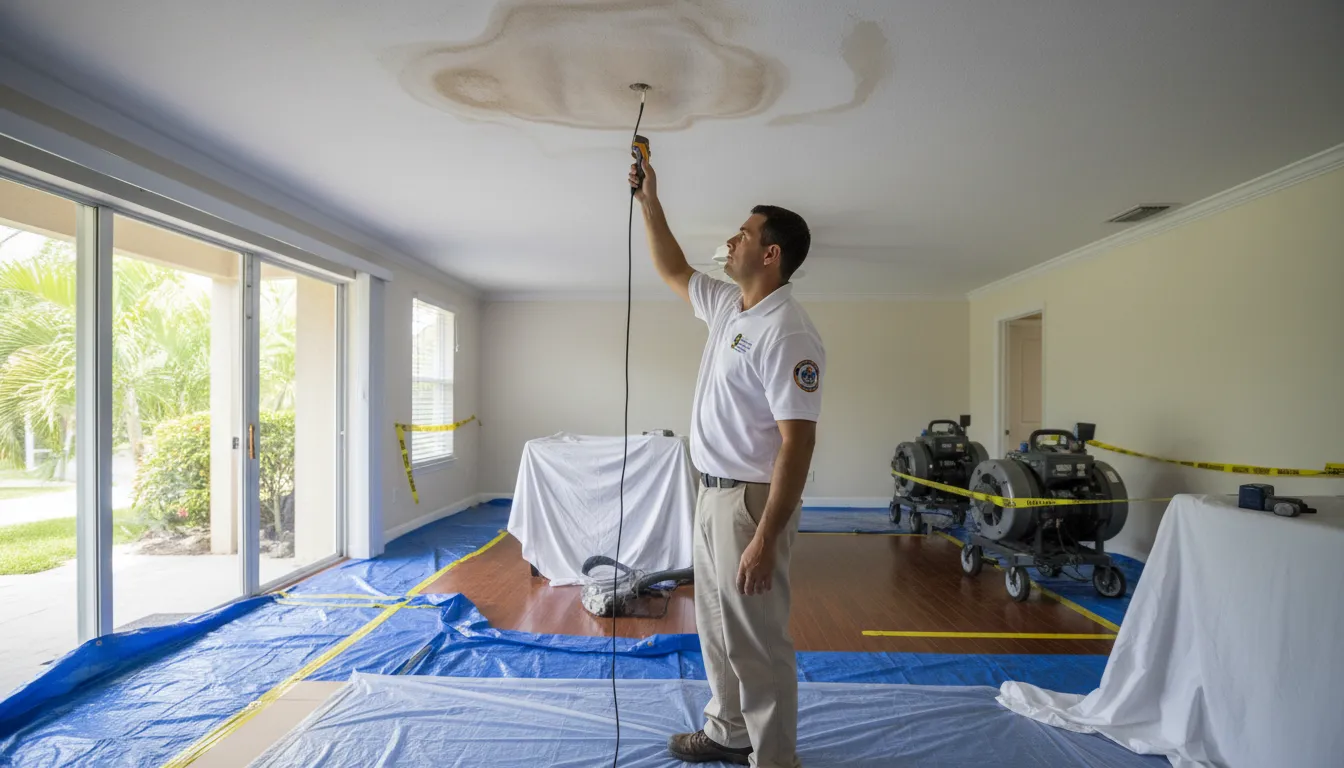 Water mitigation after a Florida roof leak