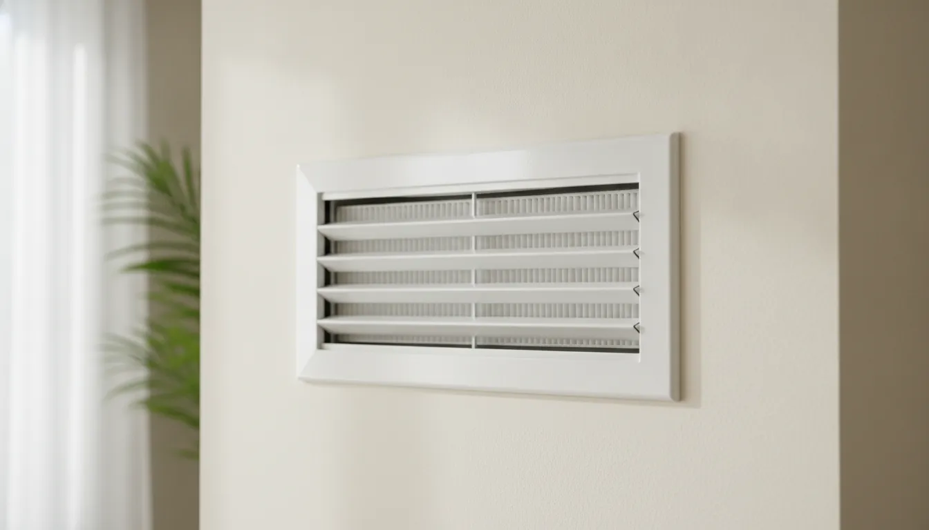 Clean HVAC vent in a dry, well-maintained room