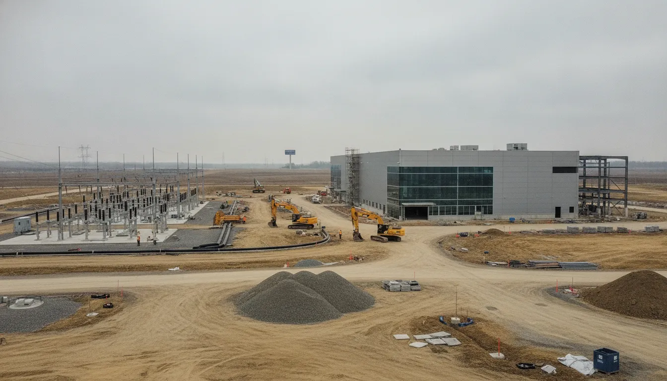 Prepared industrial site with utility infrastructure for a new business location