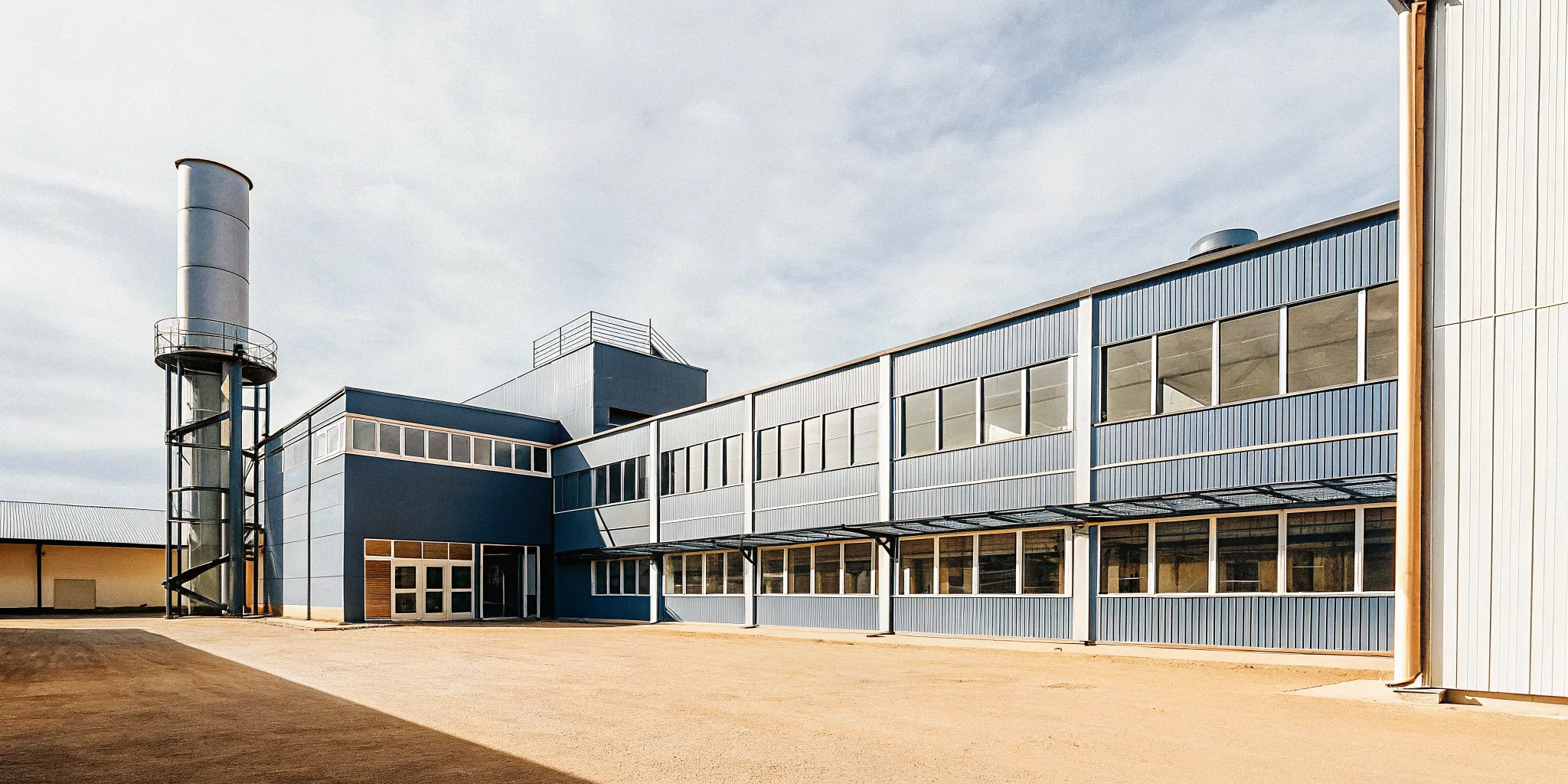 A modern commercial manufacturing and industrial production facility in Indiana