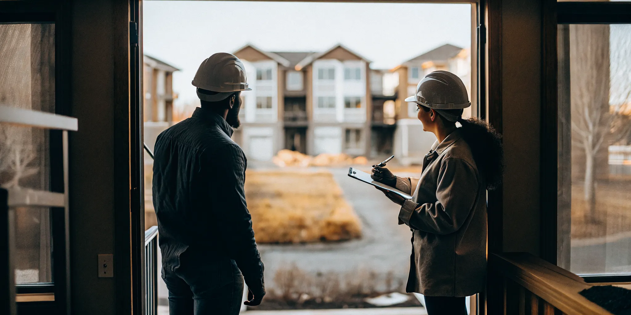 Property manager reviewing multifamily maintenance planning records with a maintenance coordinator