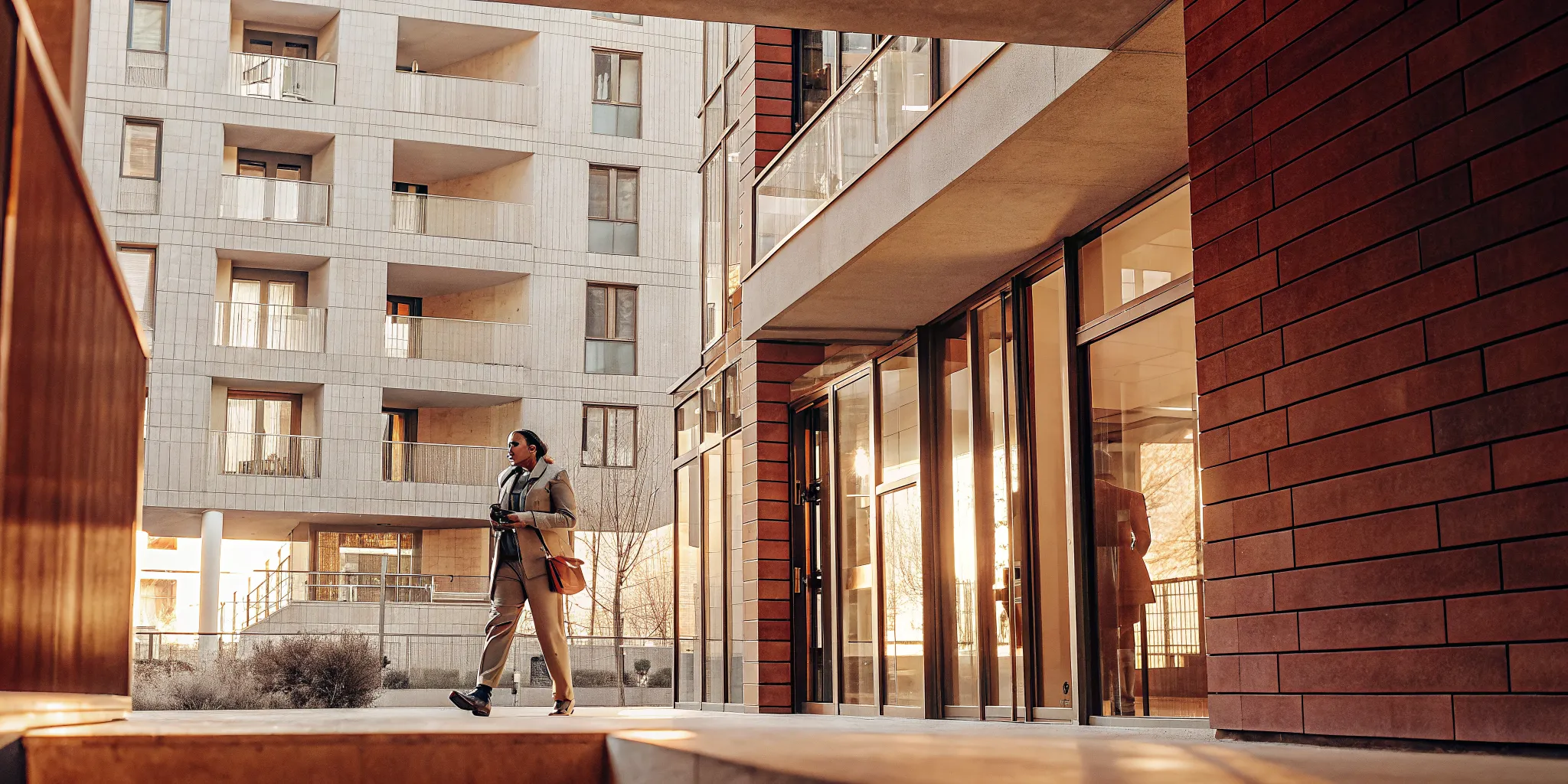 Commercial property management walkthrough at a mixed-use building