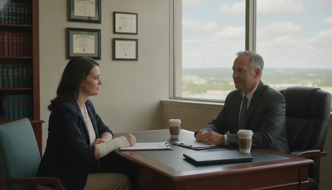 Injured person discussing a Missouri car accident claim with a personal injury attorney