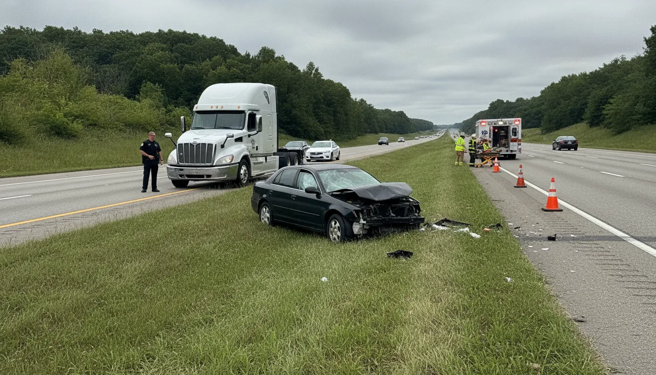 Commercial semi-truck collision on a Missouri highway investigated by a truck accident attorney Missouri