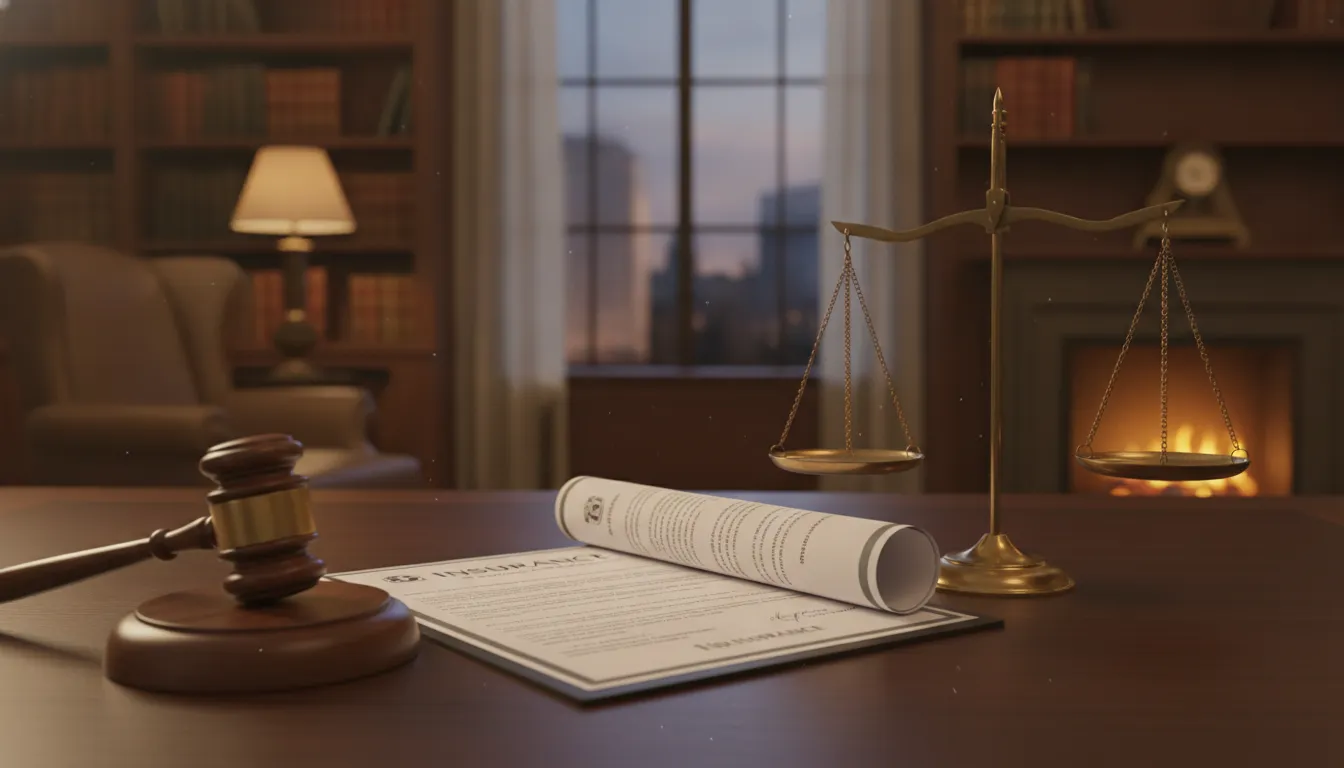 Gavel and law books on a wooden desk representing insurance bad faith legal cases