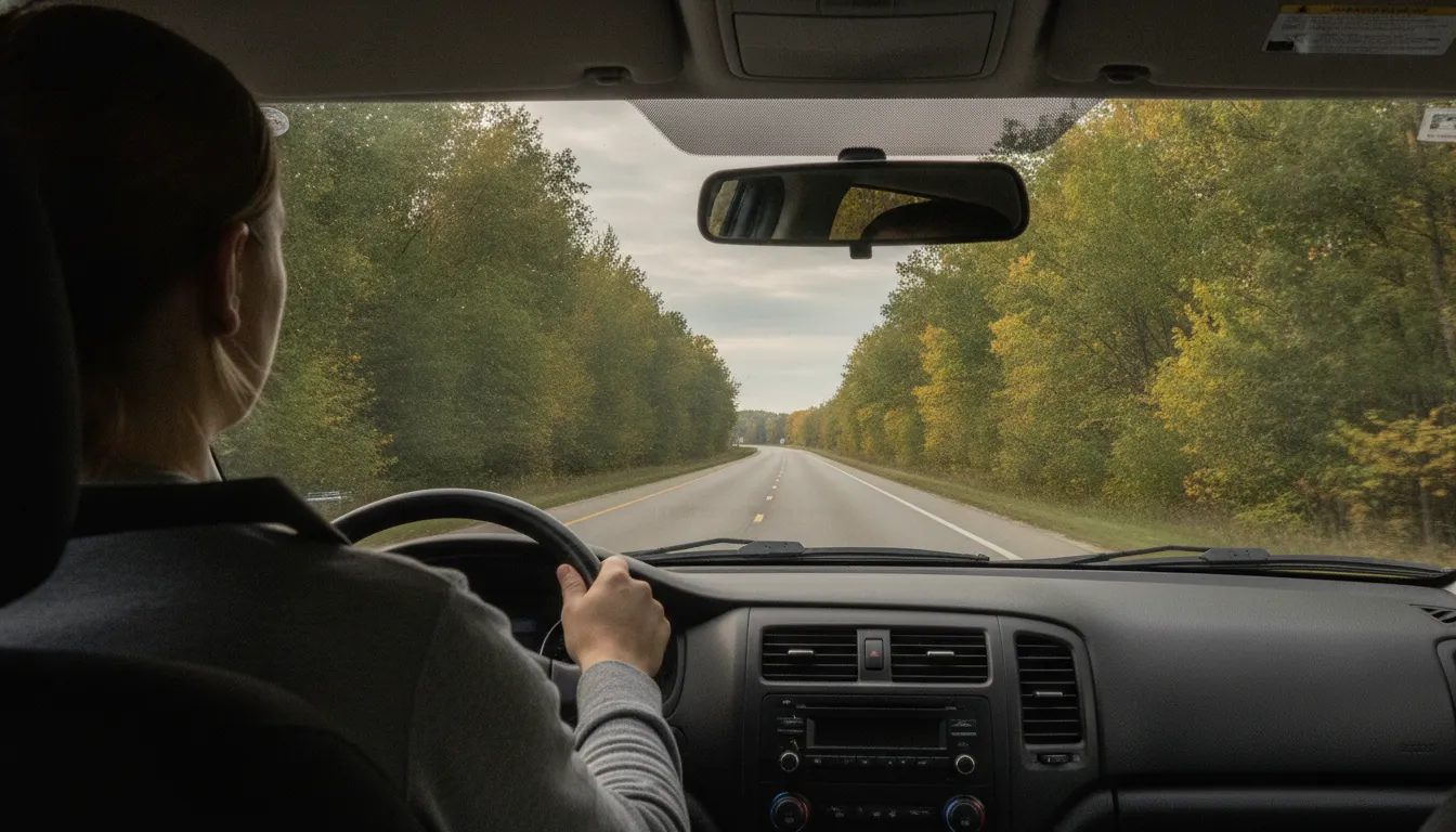 Driver wearing a seatbelt on a Missouri highway