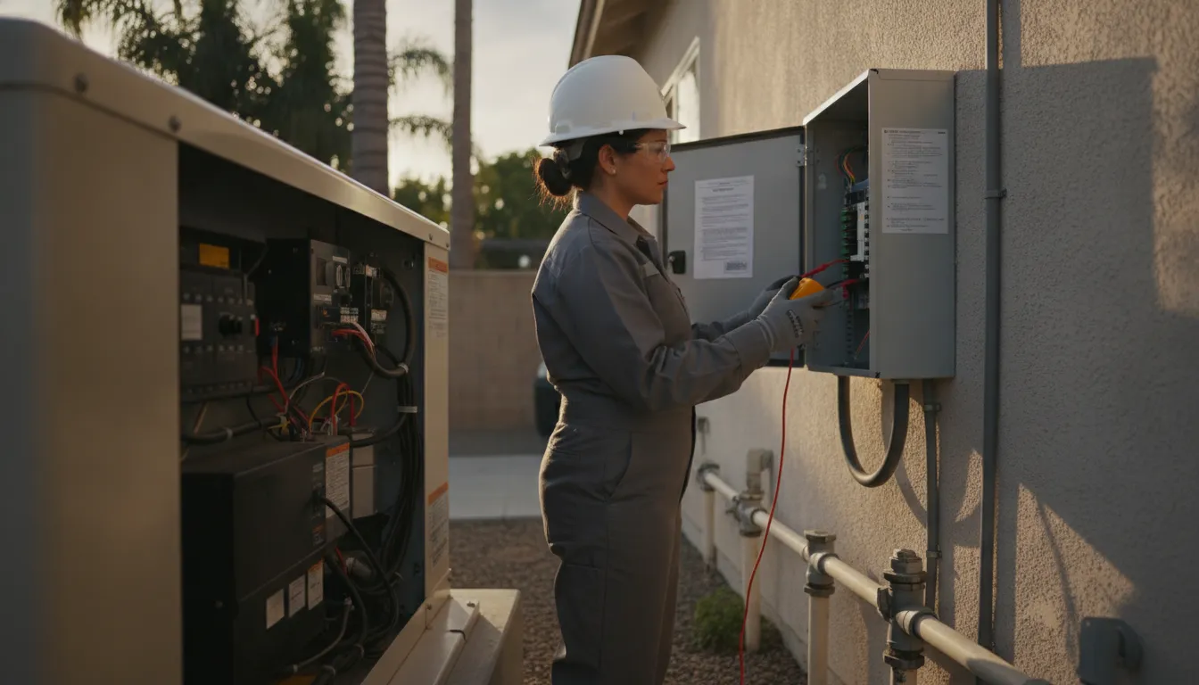 Electrician working on residential electrical equipment
