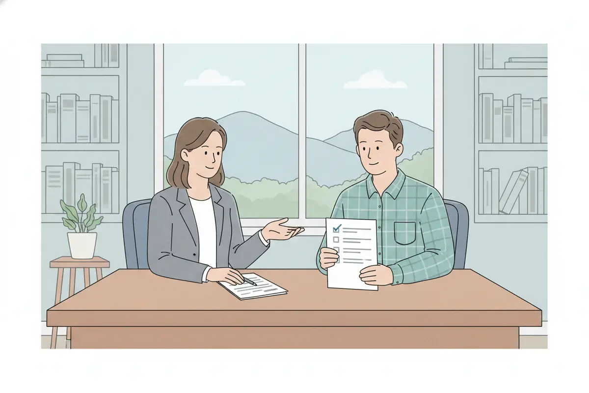 Attorney and client reviewing a litigation funding agreement together