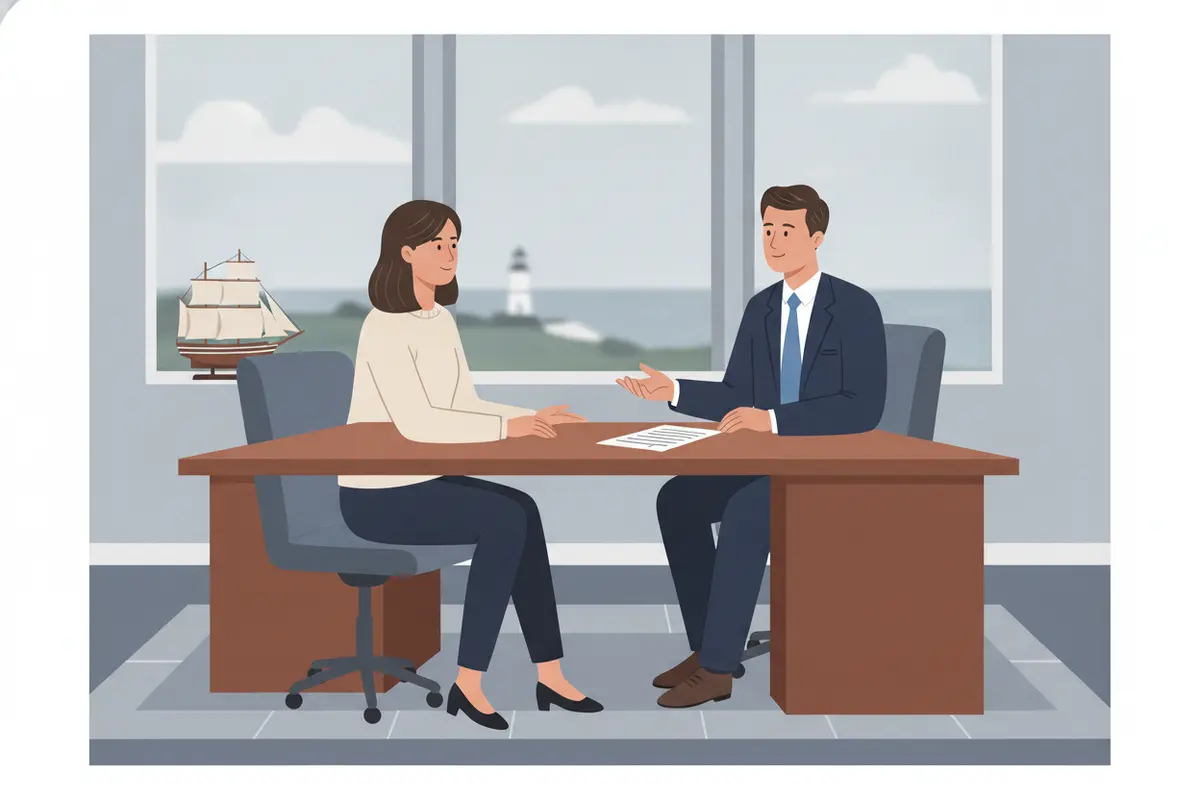 Attorney and client reviewing litigation funding documents together