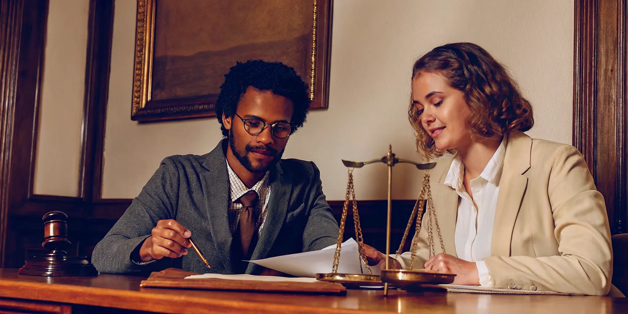 Attorney and client comparing lawsuit loans with nonprofit pre-settlement funding