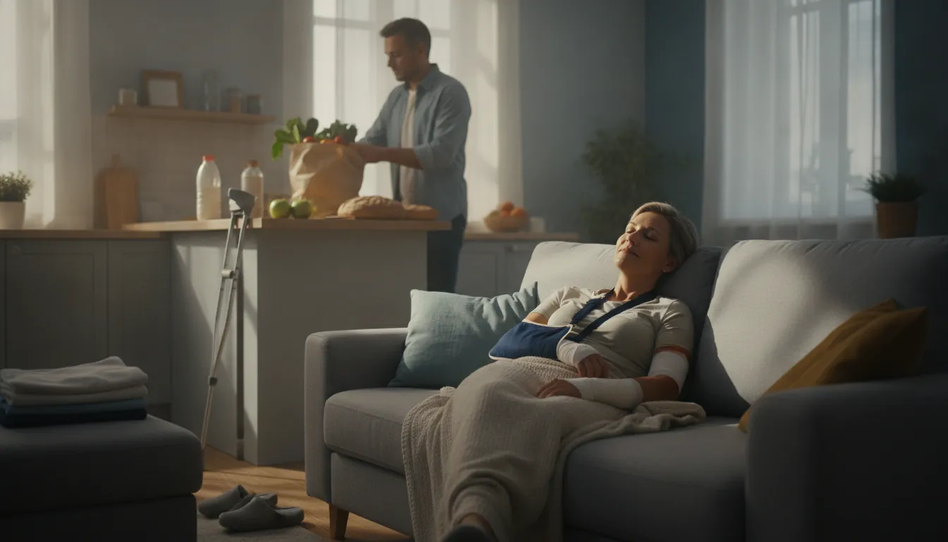 Injured plaintiff receiving support with essential household needs after a car accident