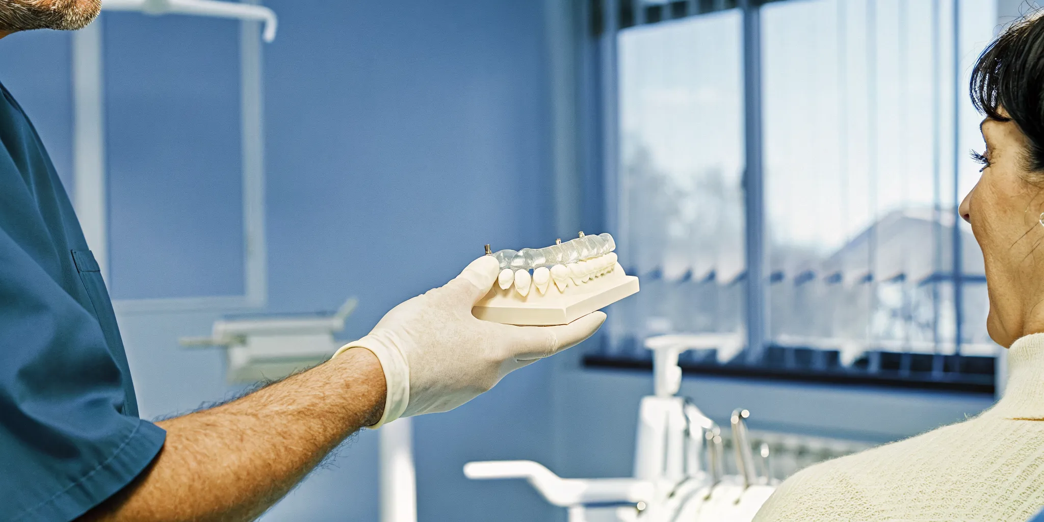 Full-arch All-on-X dental implant bridge model