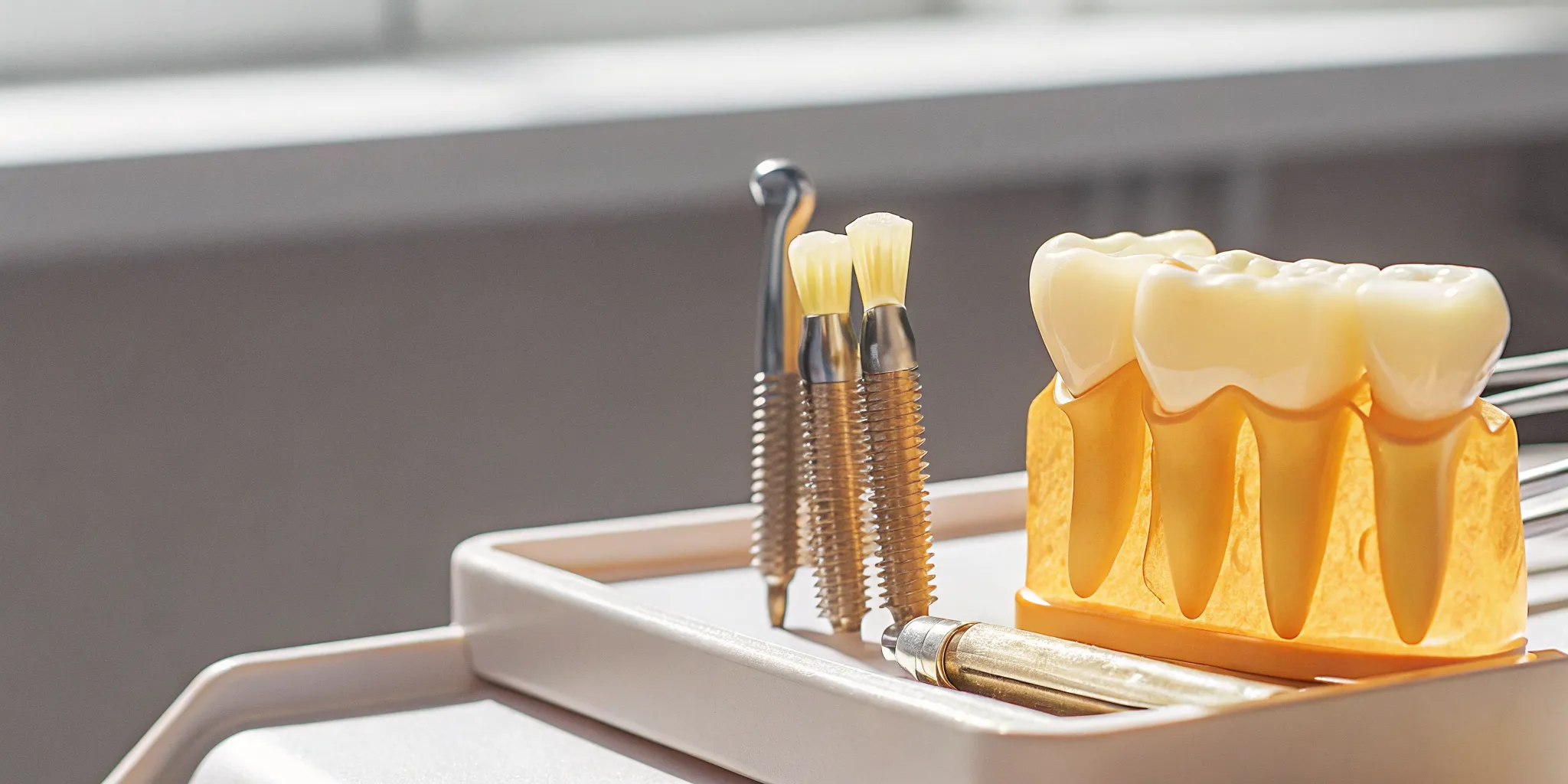 Removable dentures and an implant-supported dental model prepared for care