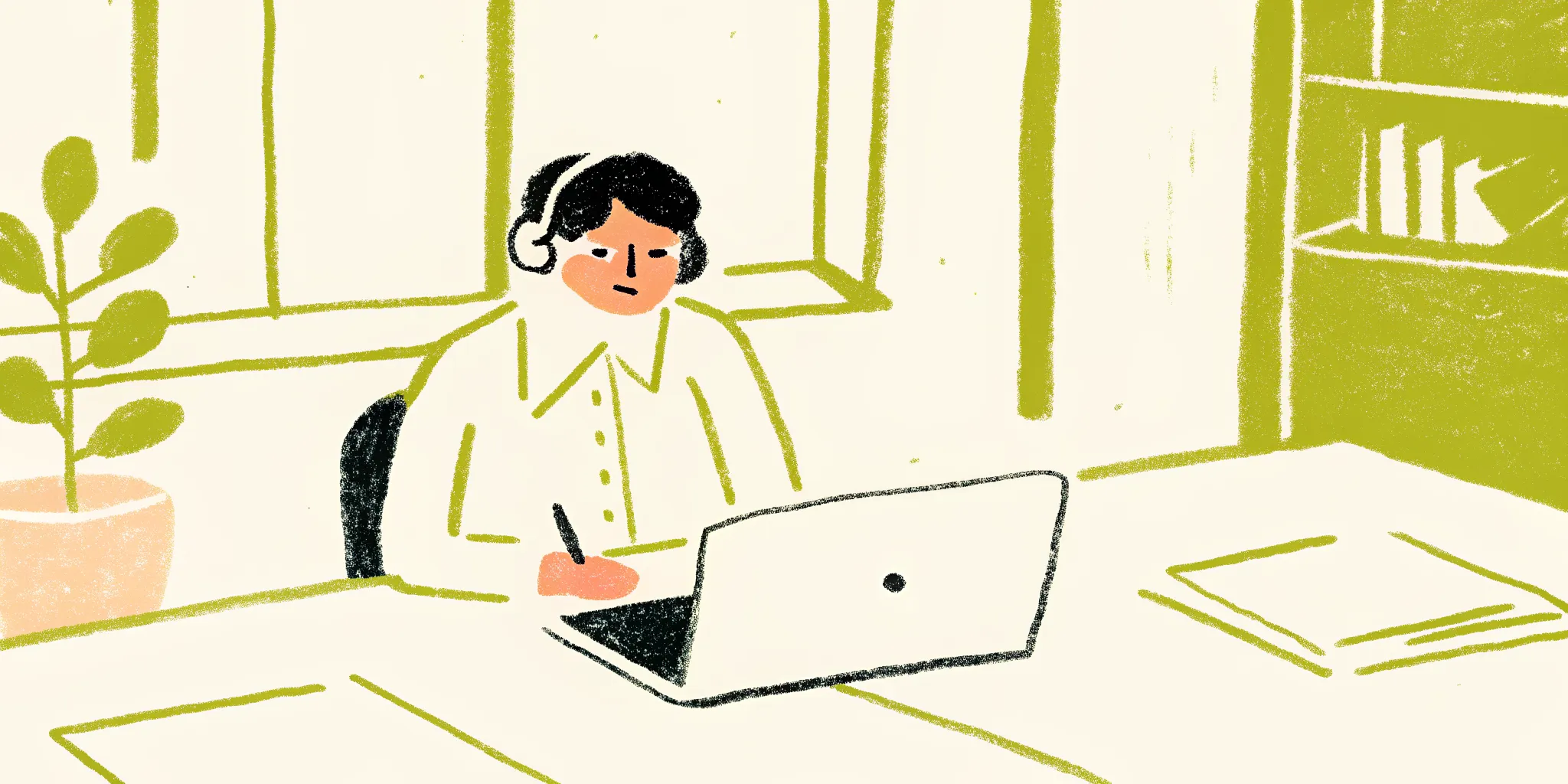 Marketing strategist reviewing search analytics on a laptop in a sunlit modern office