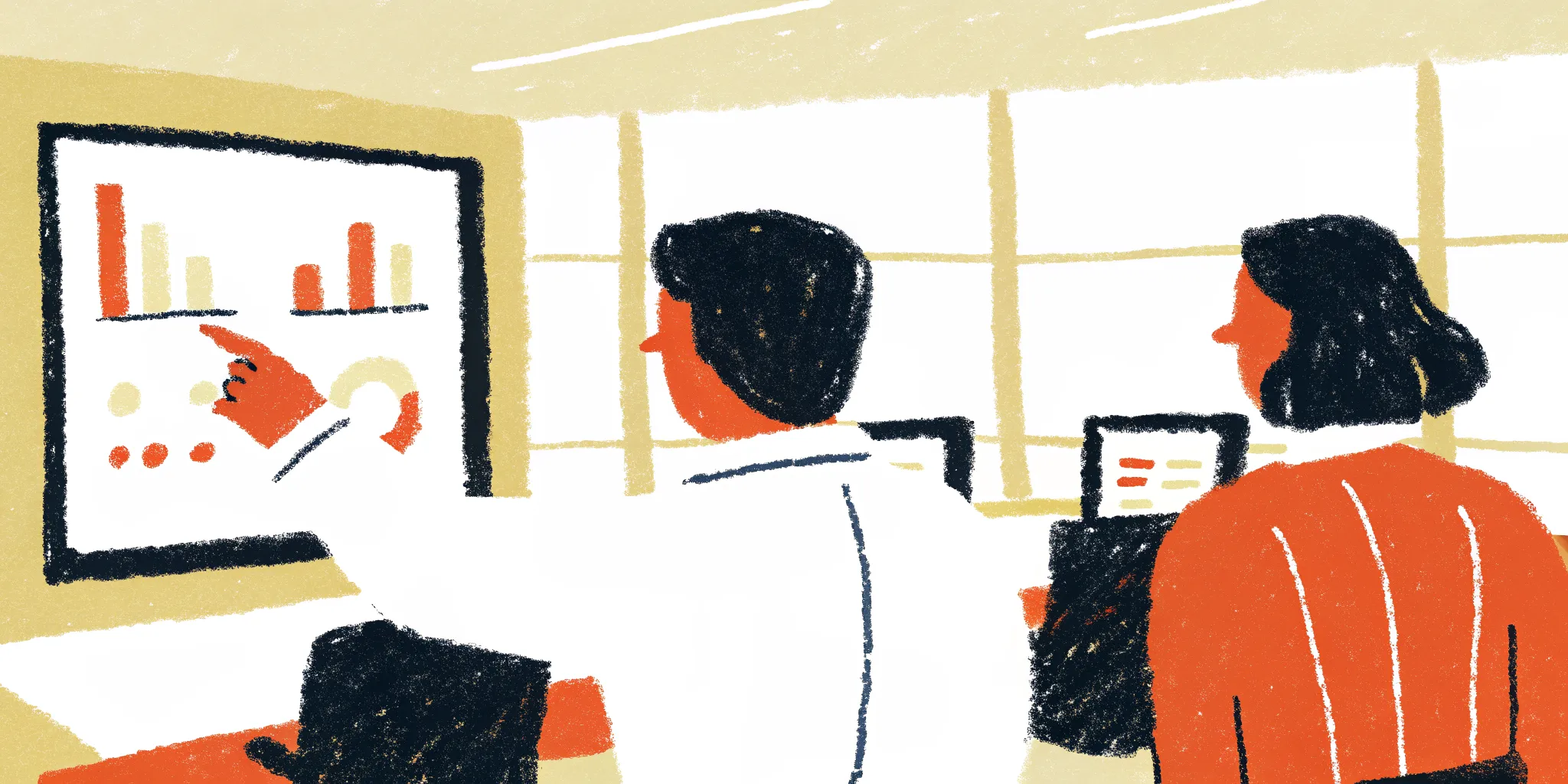 Business professionals reviewing a dashboard showing both traditional SEO metrics and AI citation metrics
