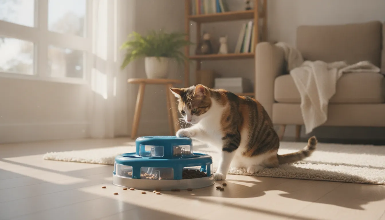 Cats overgrooming treatment includes stress relief through interactive play and enrichment toys