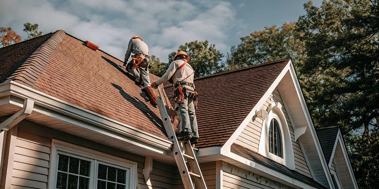 Professional roofing crew installing architectural shingles on a residential home in South Jersey
