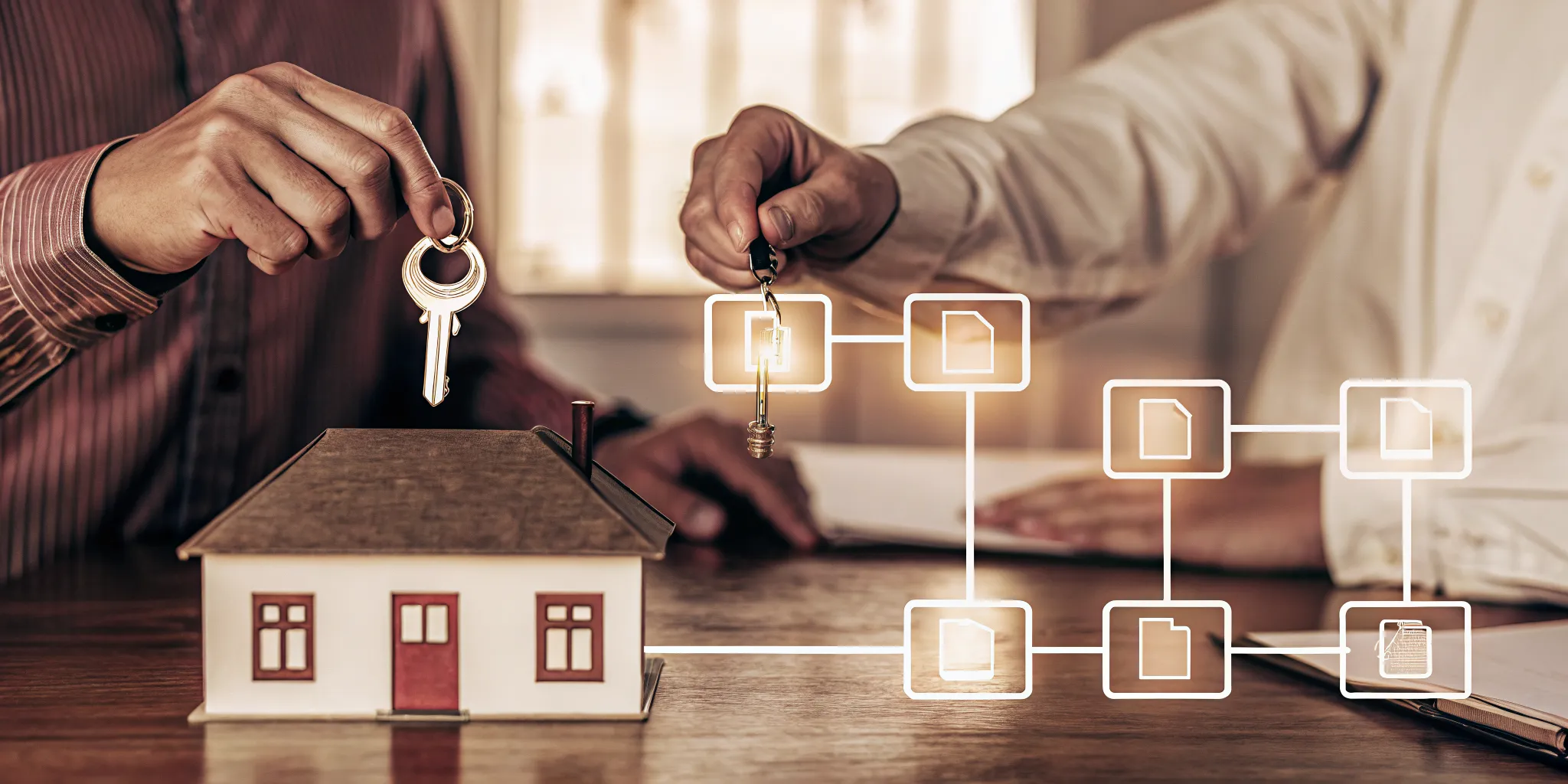 Illustration of the mortgage application process from pre-approval to closing