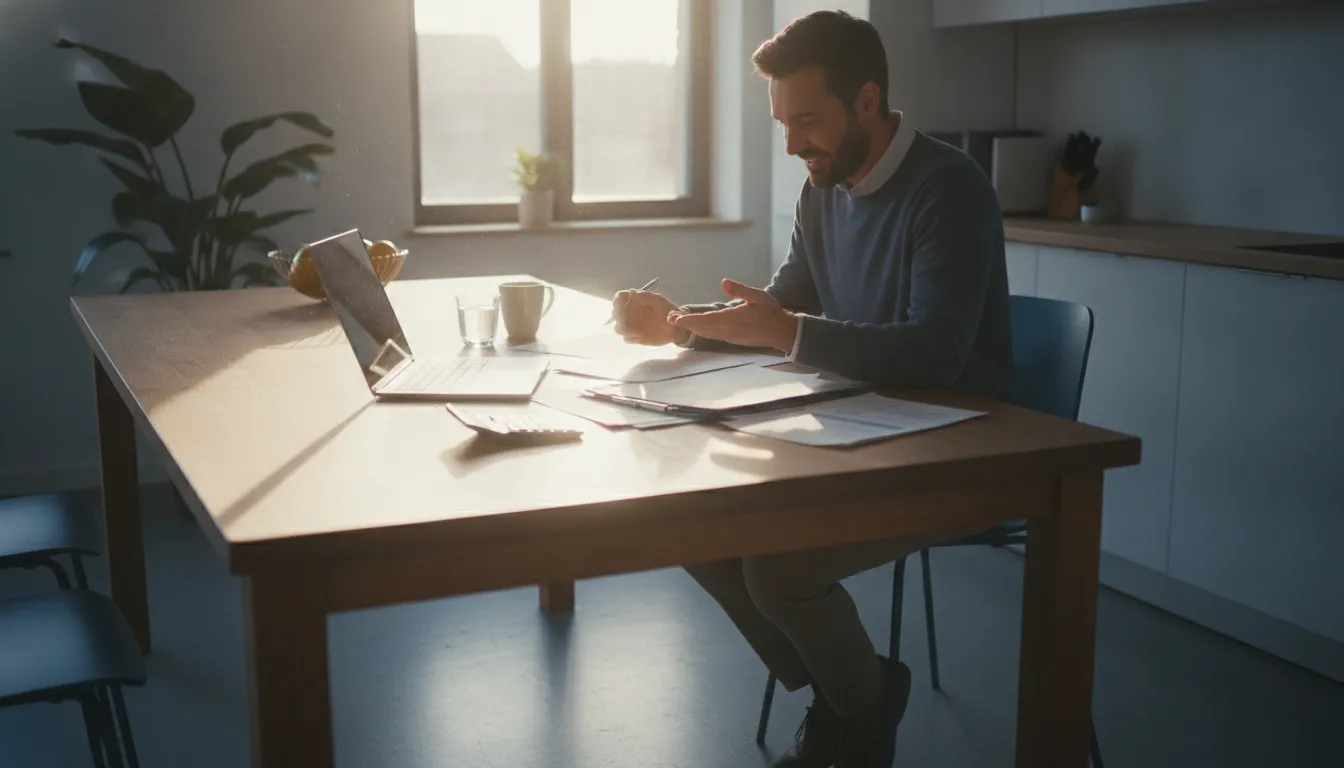 Homeowner reviewing cash-out refinance vs home equity loan vs HELOC choices at a kitchen table