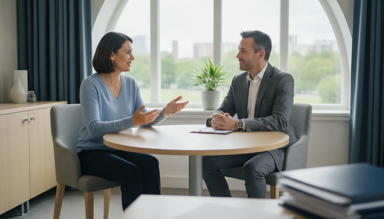 Homeowner planning mortgage refinance payment options with a loan officer