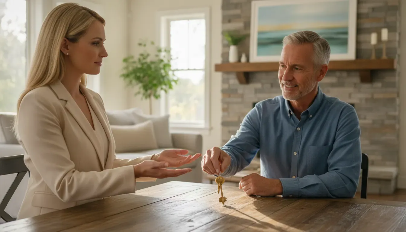 Veteran homeowner discussing closing costs with a mortgage advisor