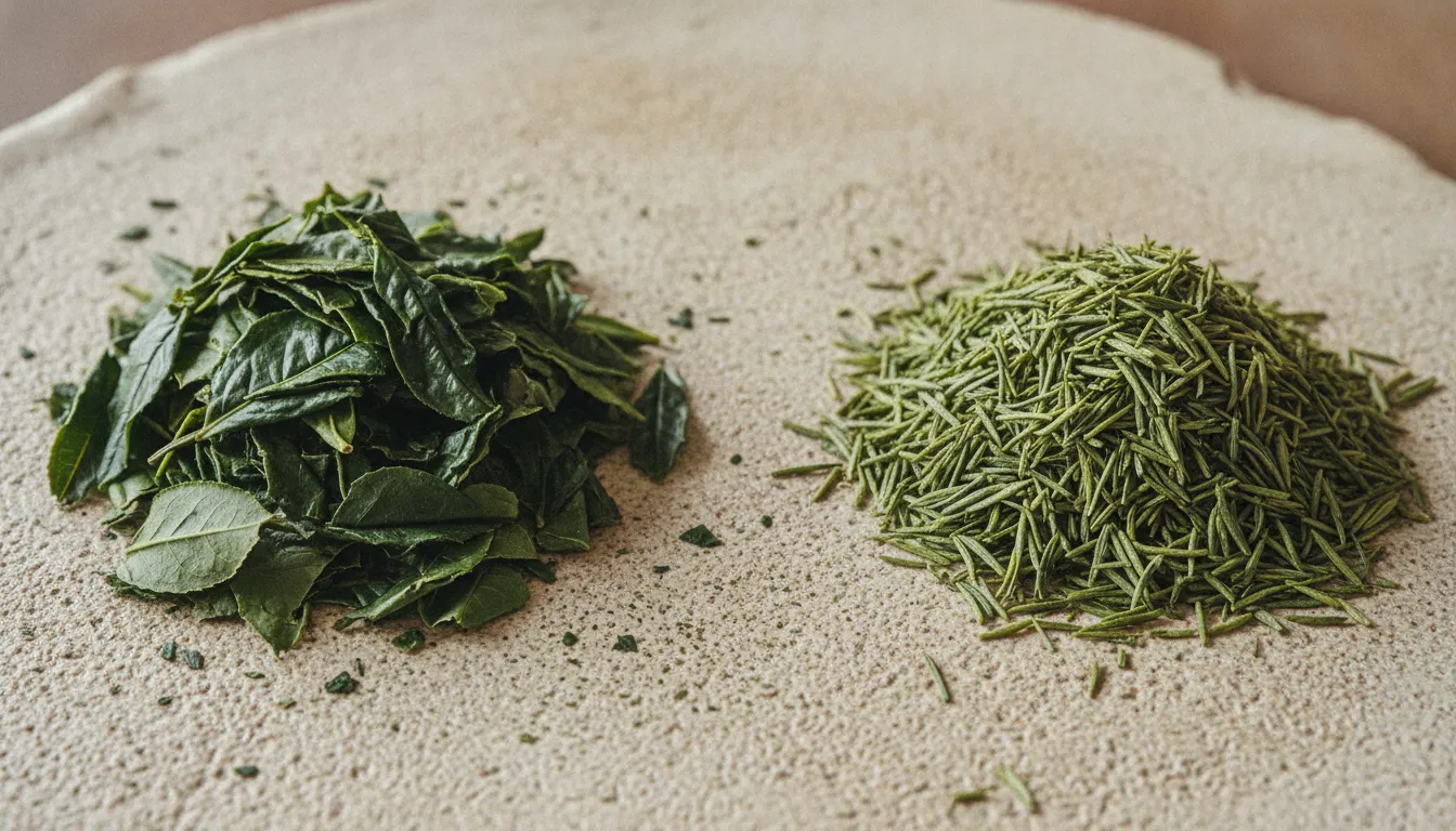 Japanese green tea processing styles from tencha to finished leaves