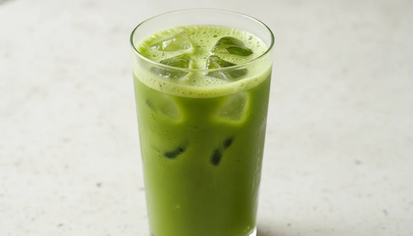 Cold brew matcha in an iced glass