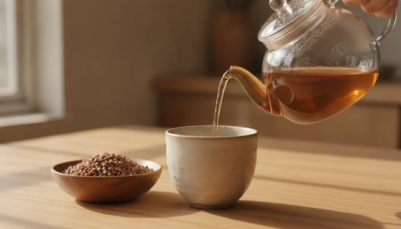 sobacha repeat infusion with roasted buckwheat groats and hot water