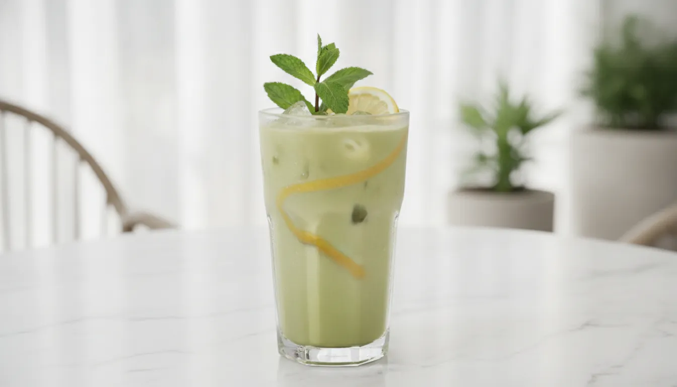 Cold brew matcha variations with sparkling water, citrus, and mint