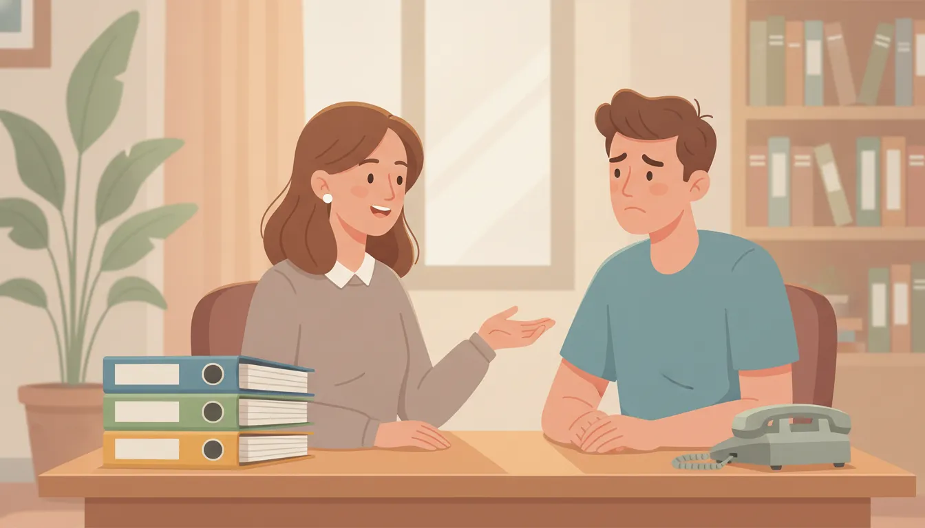 Tax professional speaking with a taxpayer about an IRS matter