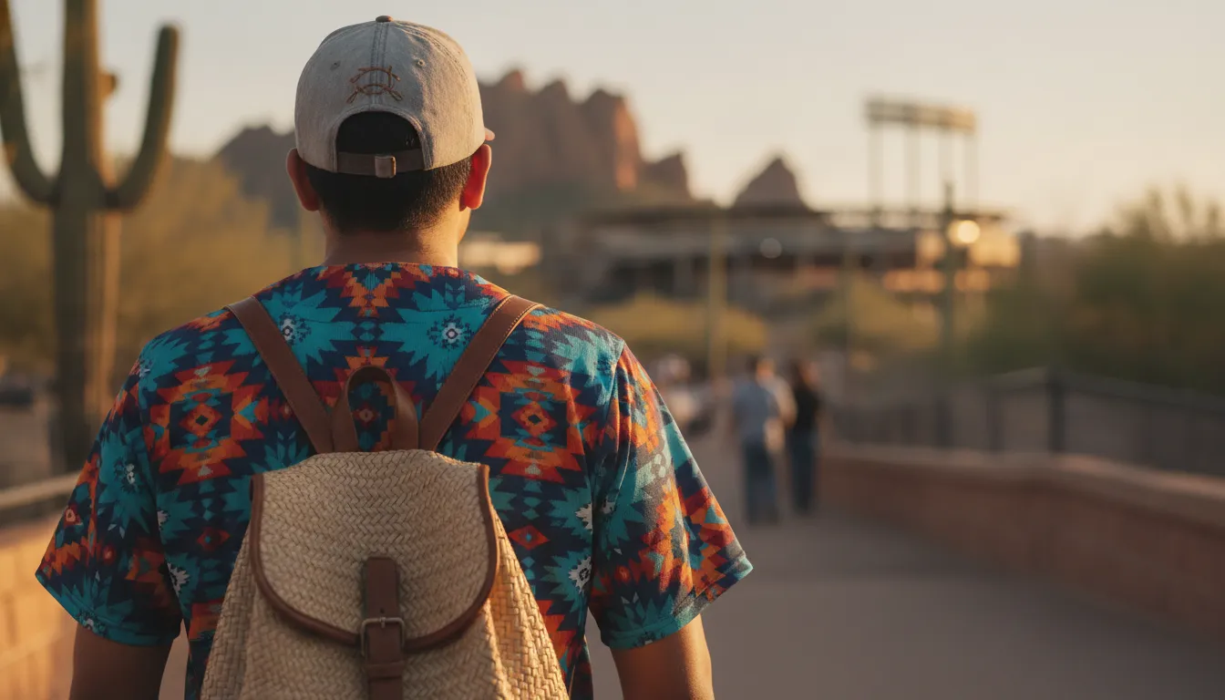 Arizona fan styling a Mexican baseball jersey and cap for everyday wear