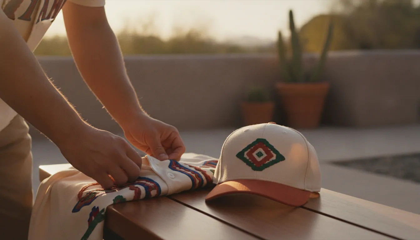 Arizona fan preparing a Mexican state baseball jersey for game day