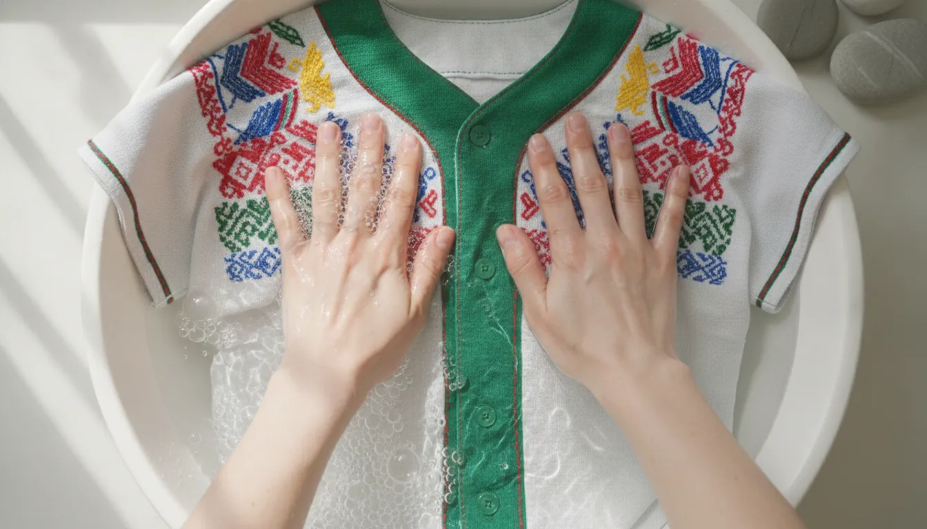 A heritage sports enthusiast styling a green Michoacan baseball jersey with clean white streetwear apparel