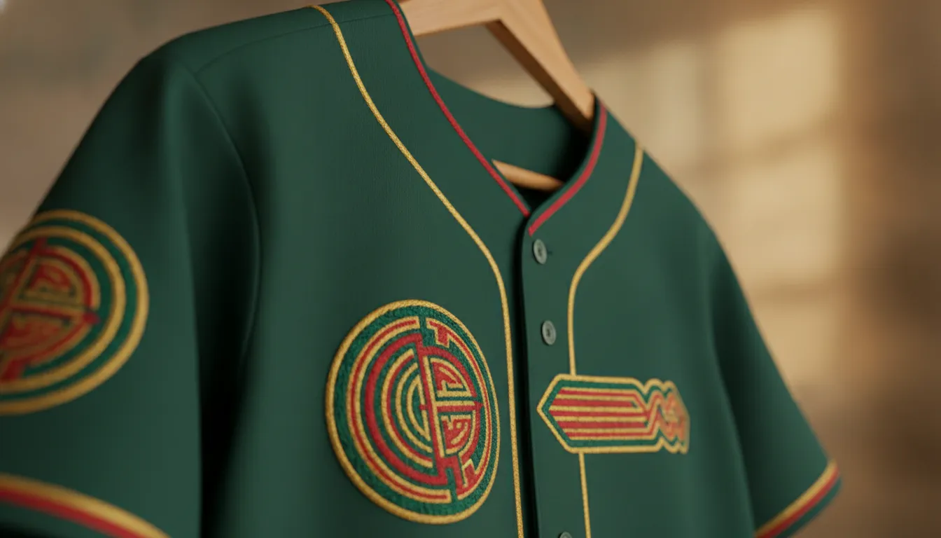 Jersey de beisbol hecho en Mexico con bordados artesanales
