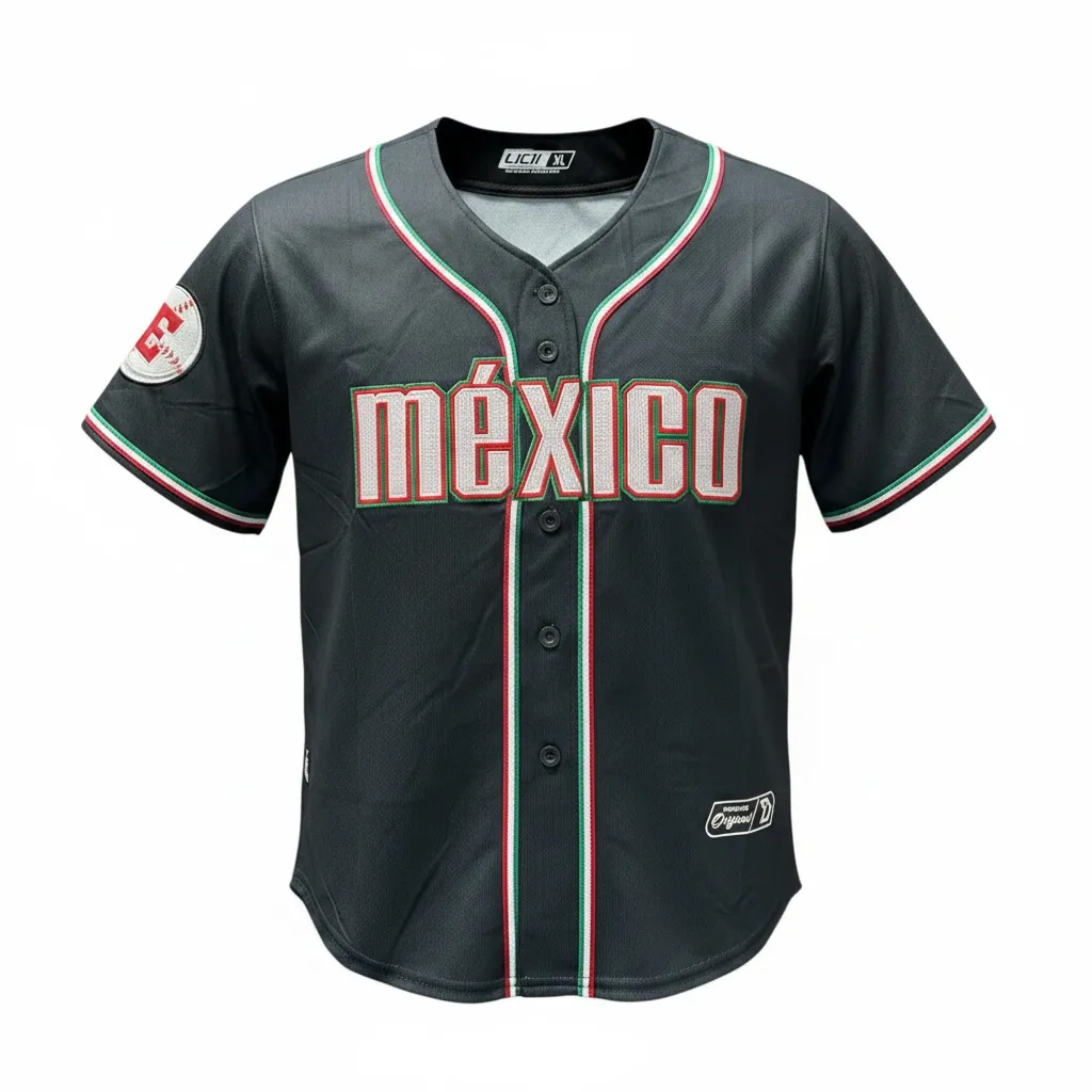 Jersey La Mexicana de Beisbol Dept, el nuevo jersey insignia para dama en colores negro y rojo
