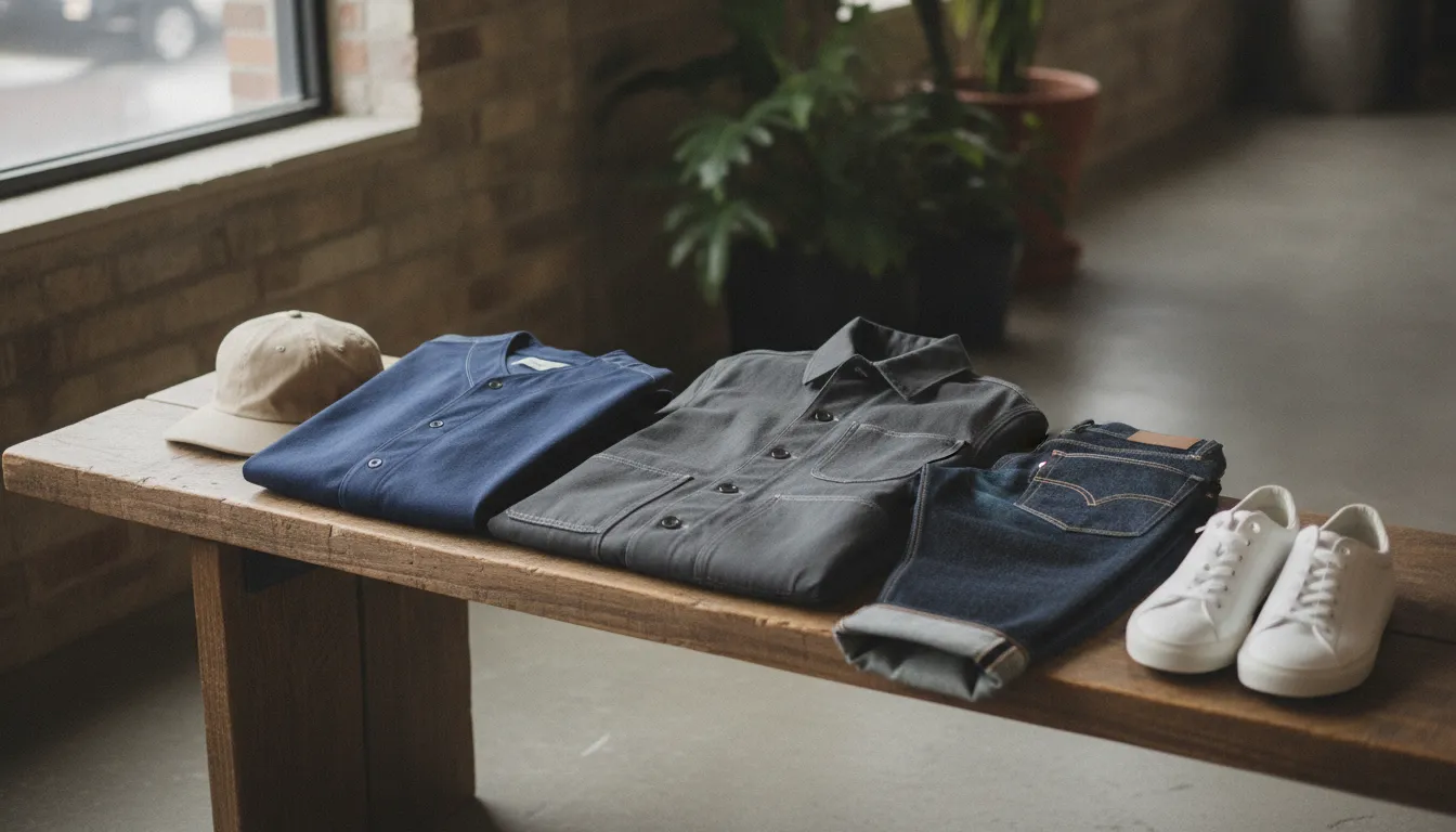 A simple baseball jersey outfit with a neutral layer and dark denim for an evening out