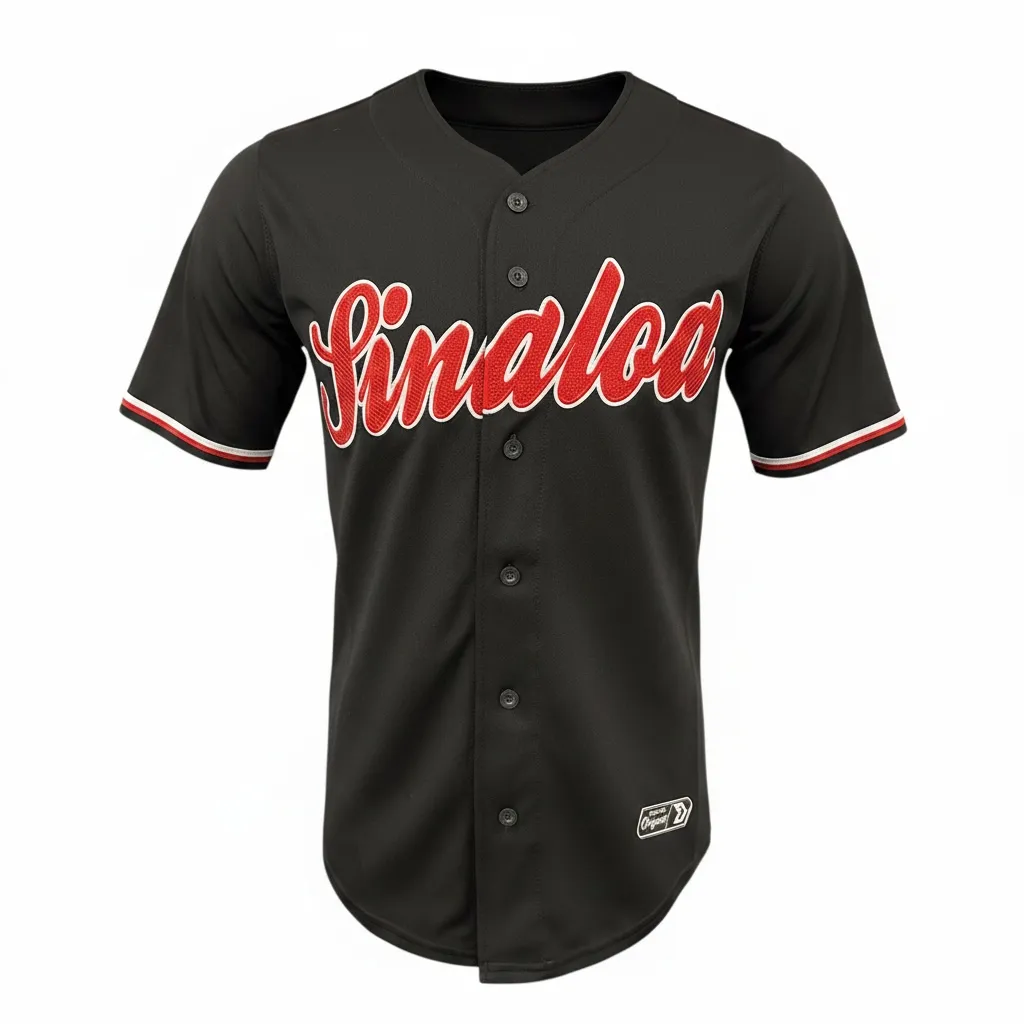 Sinaloa red authentic Mexican baseball jersey product view