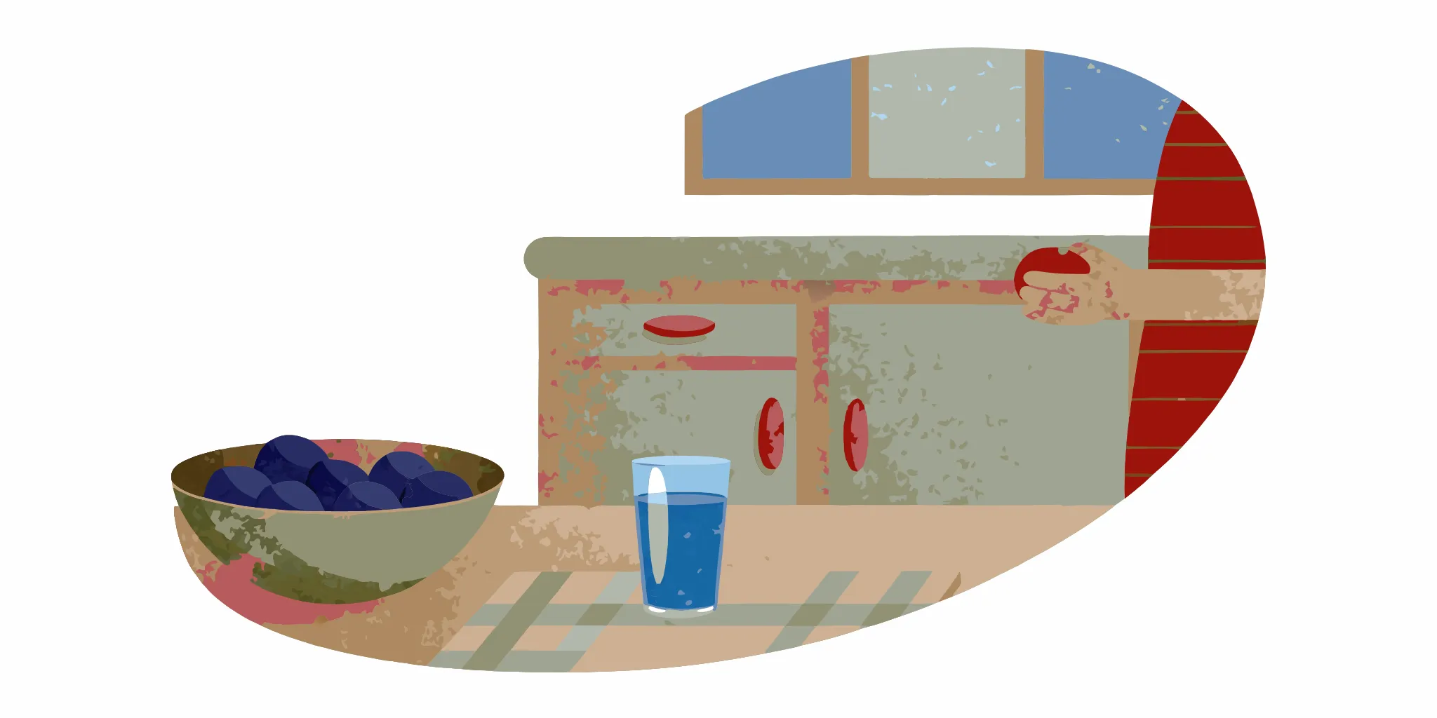 Older woman preparing water and prunes as natural alternatives to constipation medicine
