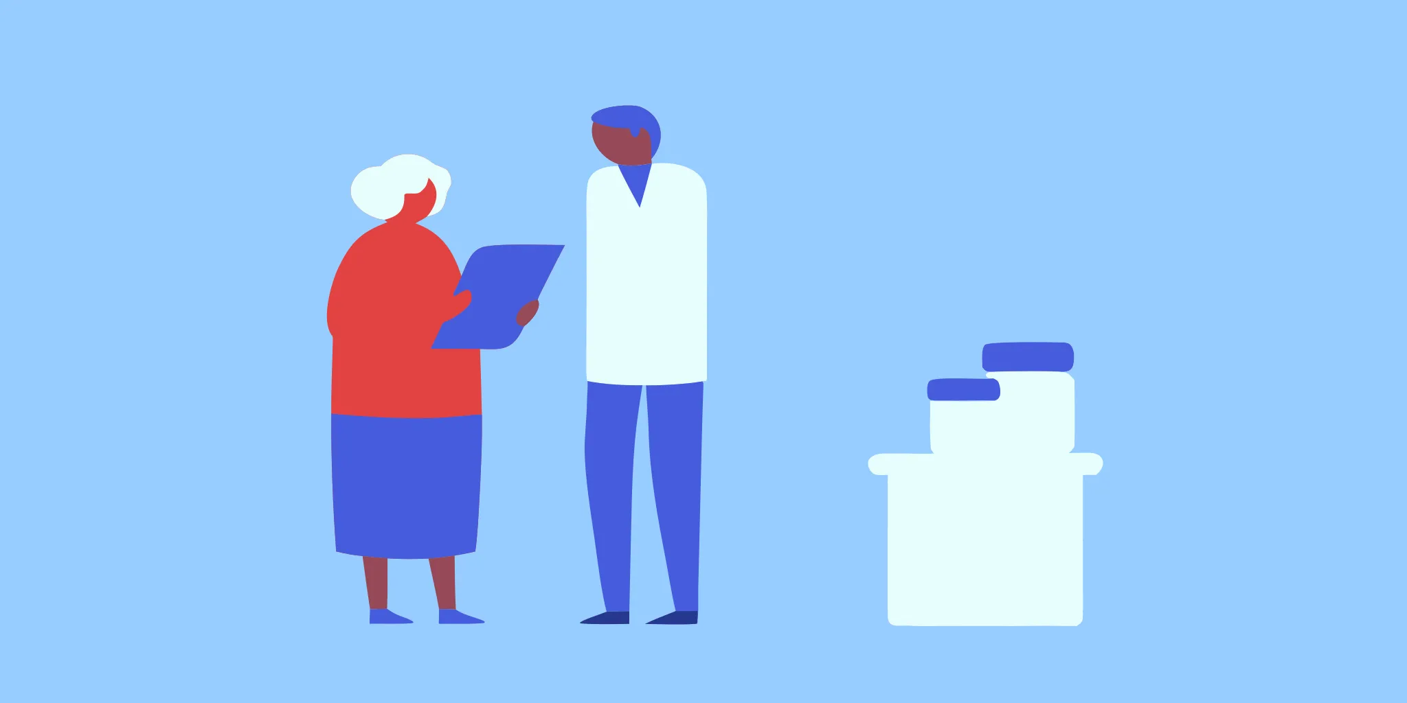 Older woman discussing medicines that may contribute to chronic constipation with her doctor