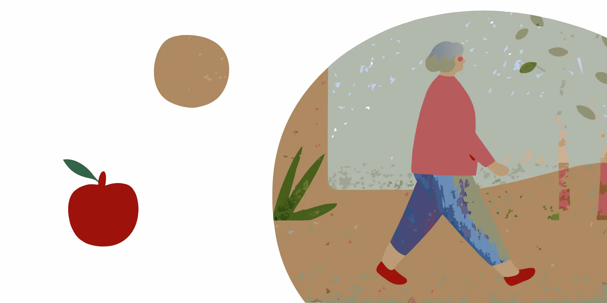 Older adult walking to support healthy weight and gut health