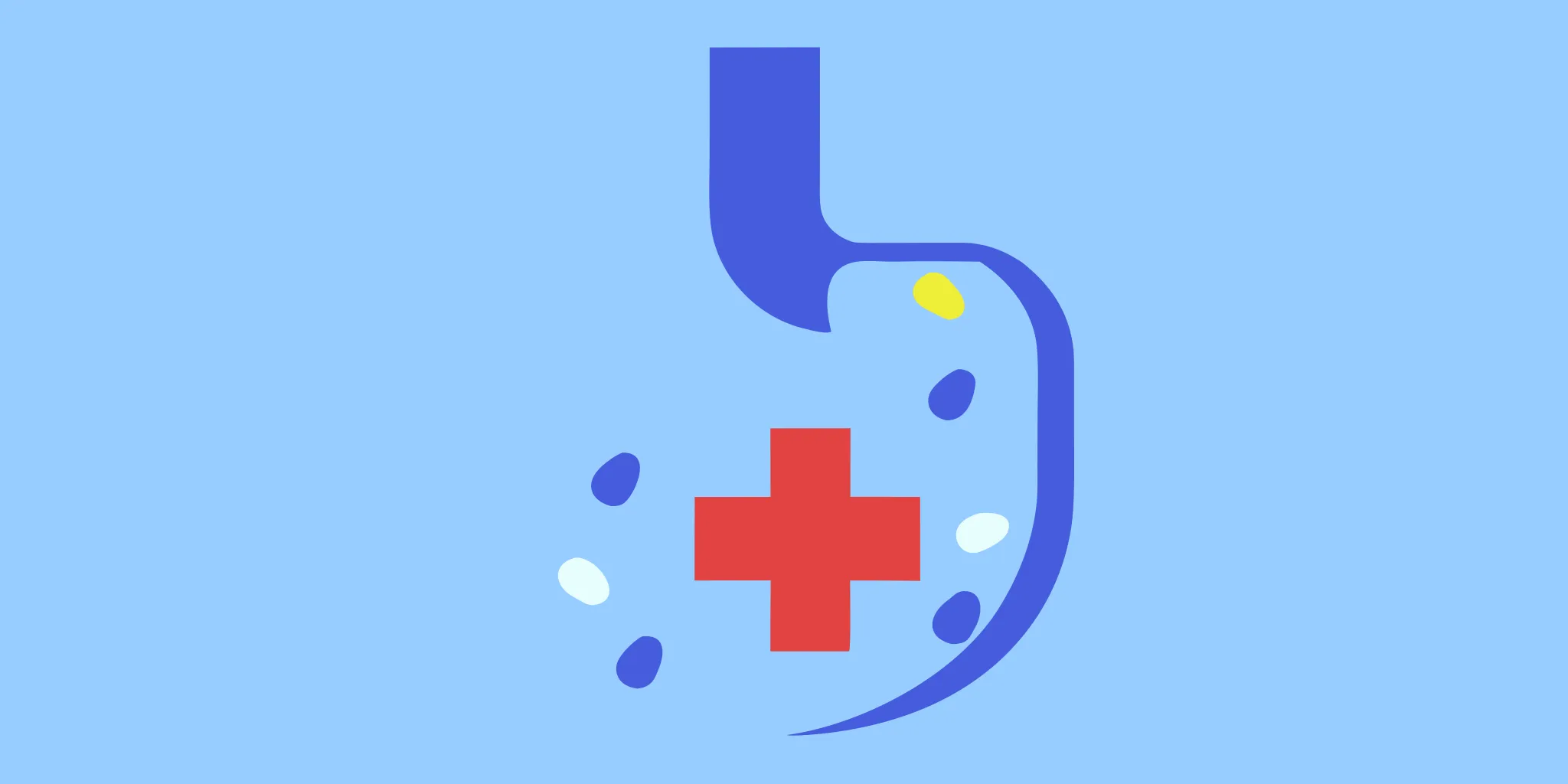 Illustration of a diverse and healthy gut microbiome