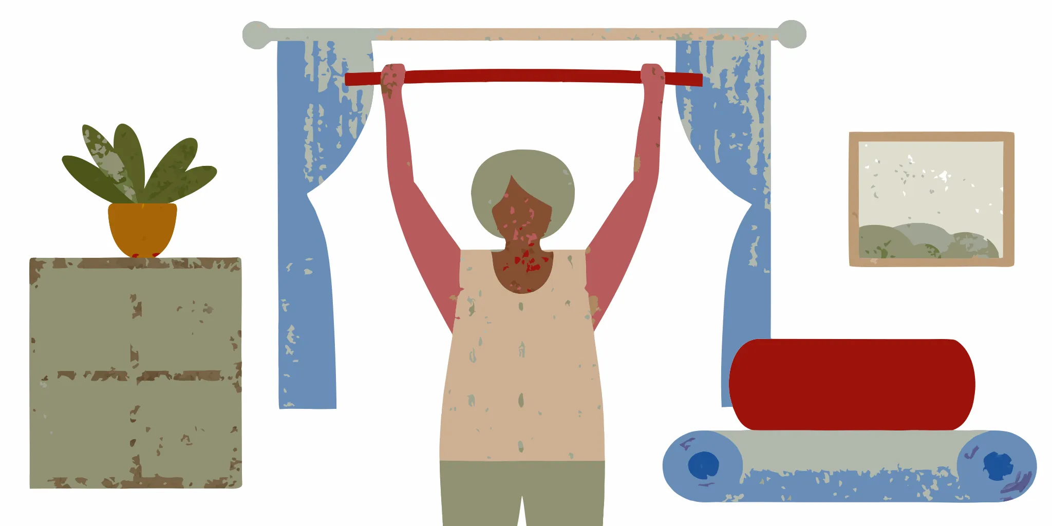 Older woman using resistance bands to support muscle strength after 60