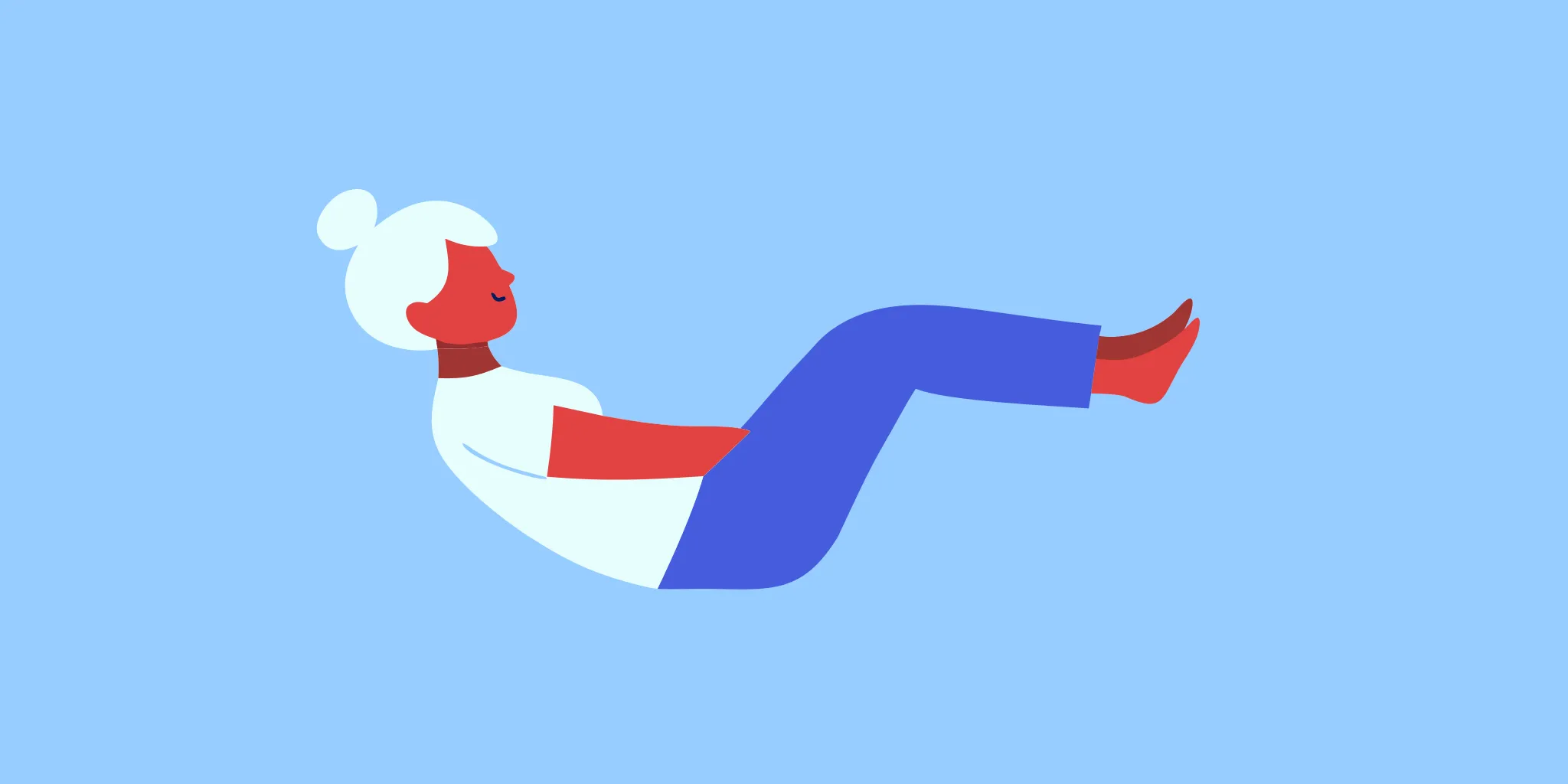 Senior woman performing pelvic floor exercises while sitting comfortably at home