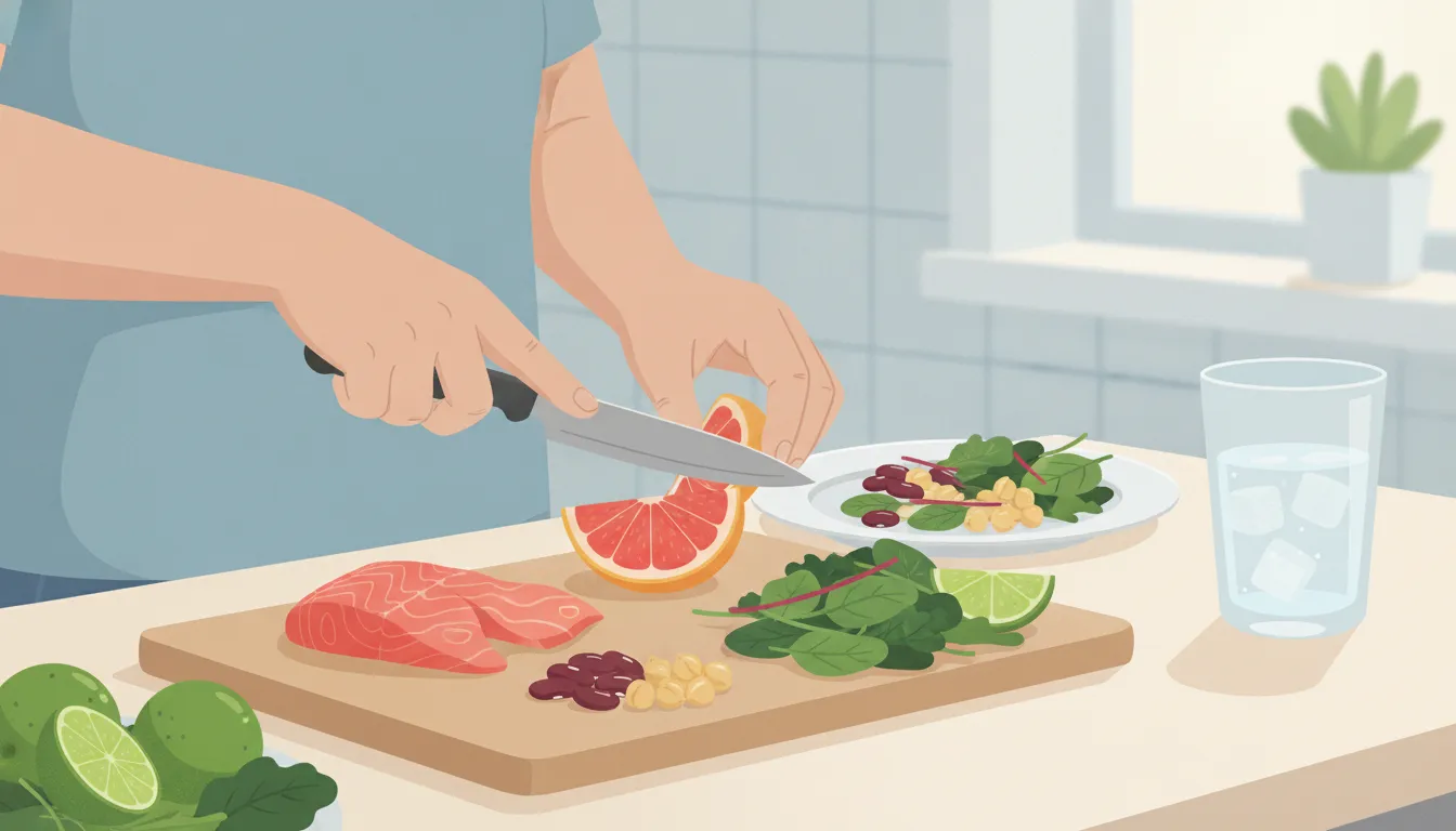 Protein-rich foods prepared for healthy aging and skin support