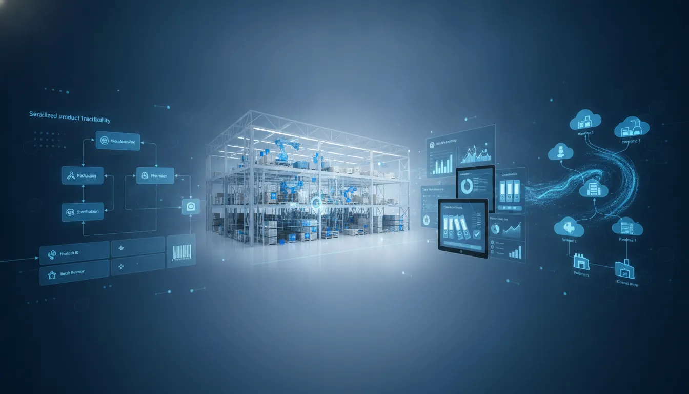 DSCSA compliance and serialized inventory workflow inside pharmaceutical manufacturing ERP software