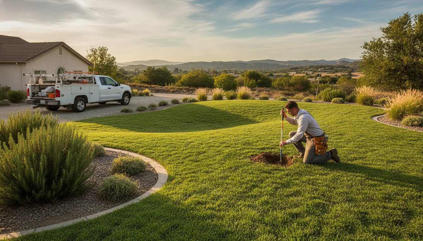 Maintained septic drainfield in an Inland Empire yard