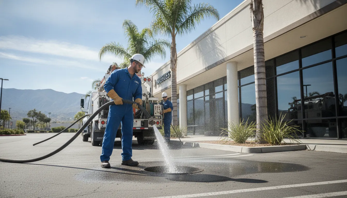 Commercial hydro jetting equipment used for sewer preventive maintenance