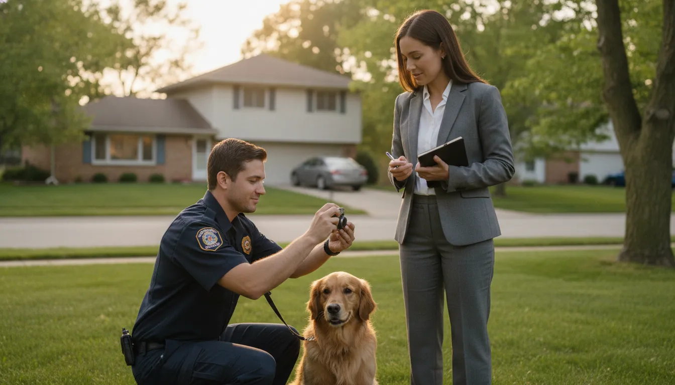 Oakland County dog bite claim documentation with a Michigan attorney and animal control officer